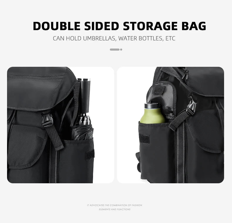 MOYYI Outdoor Waterproof Drawstring Men Women Travel Laptop Backpack Fashion Large Capacity Mountain Climbing Flip Rucksack