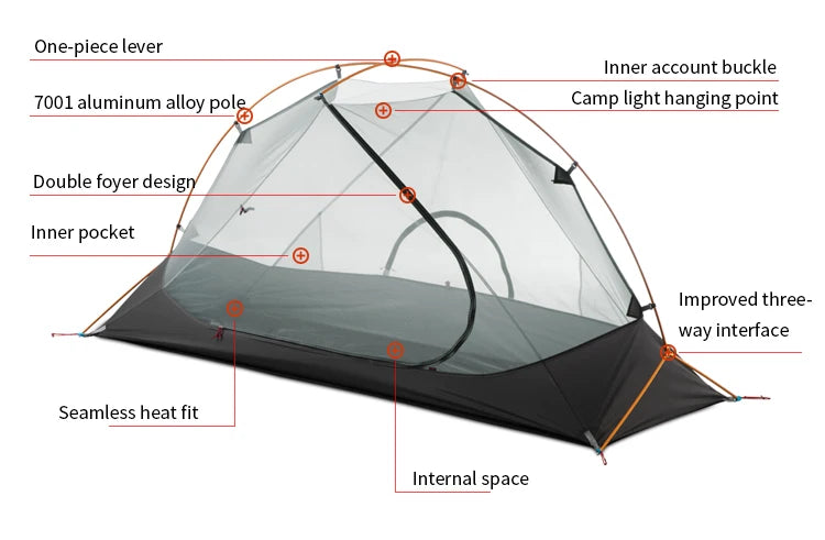 3F UL Gear Floating Cloud 1 Ultralight 3 4 Season Outdoor Camping Tent Waterproof Windproof Hiking Double Layer Tents