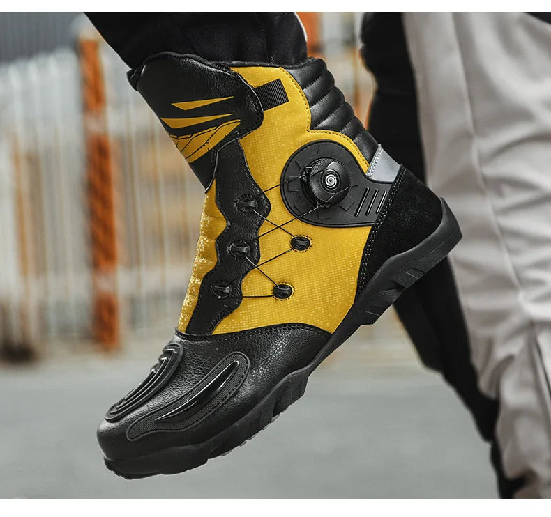 Motorcycle Boots Waterproof Retro Enduro Equipment Motorcycle Boots Leather Motorcyclist Riding Shoes Botas Para Moto Mens