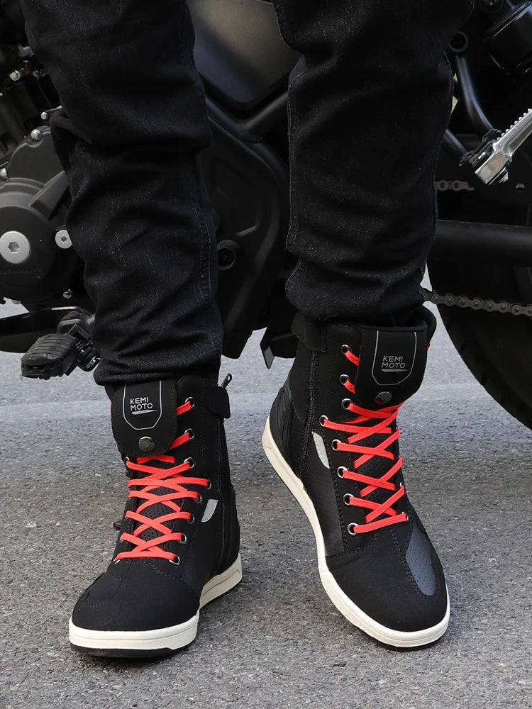 KEMIMOTO Motorcycle Riding Short Boots Men Summer commuting Shoes Sneakers Anti-slip Protection Breathable Casual rides Gear