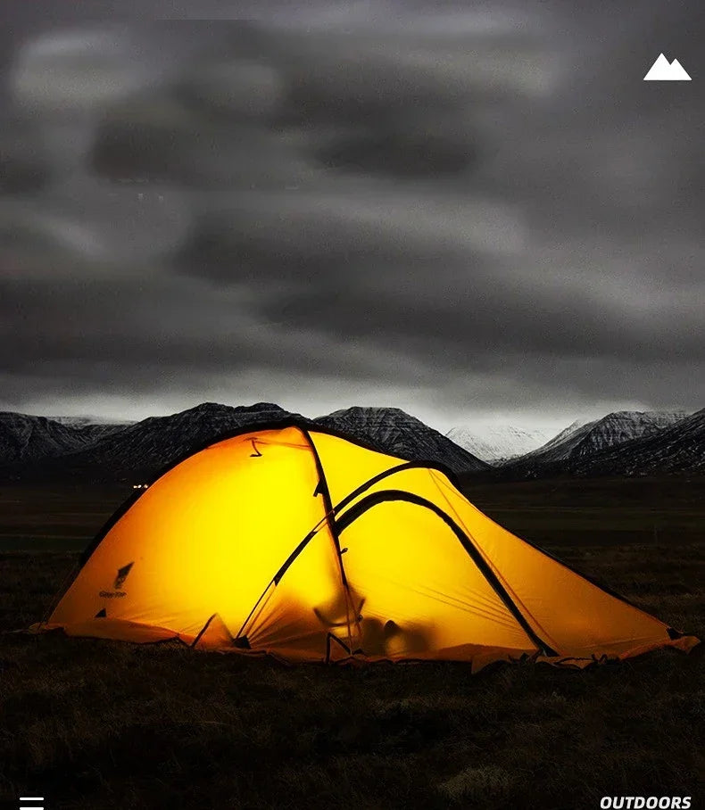 2 Person 4Season 20D Silicon Coated Tent Aluminum Rod Outdoor Camping 1Hall 1Room Rainproof with Snow Skirt Hiking Cycling Tour