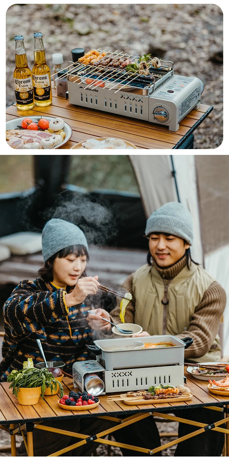 Naturehike Camping GAS Stove 2200W Multi-function Ultralight Portable Outdoor Picnic Stove With Grill Frying Pan Storage Bag