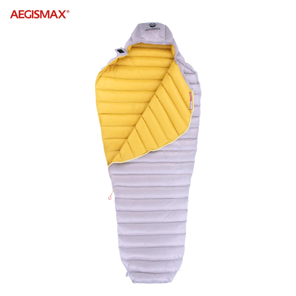 AEGISMAX LETO Outdoors White Goose Down Sleeping Bag Waterproof Camping Travel 36℉~45℉ Small Packing Down Sleeping Bag FP700+