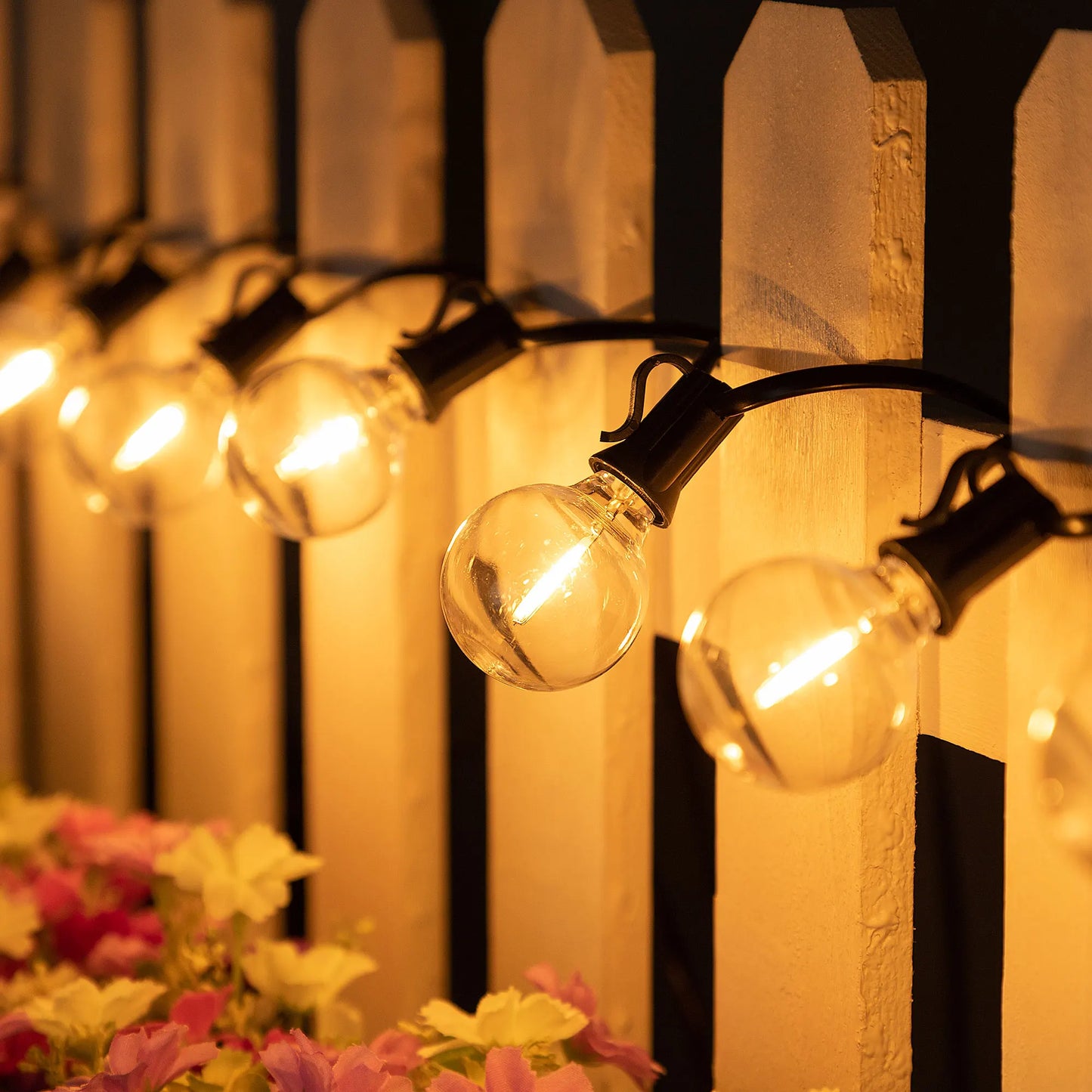 Led G40 Solar String Lights Outdoor Waterproof Garden String Lights USB Rechargeable Solar Light With Remote Decoration Light