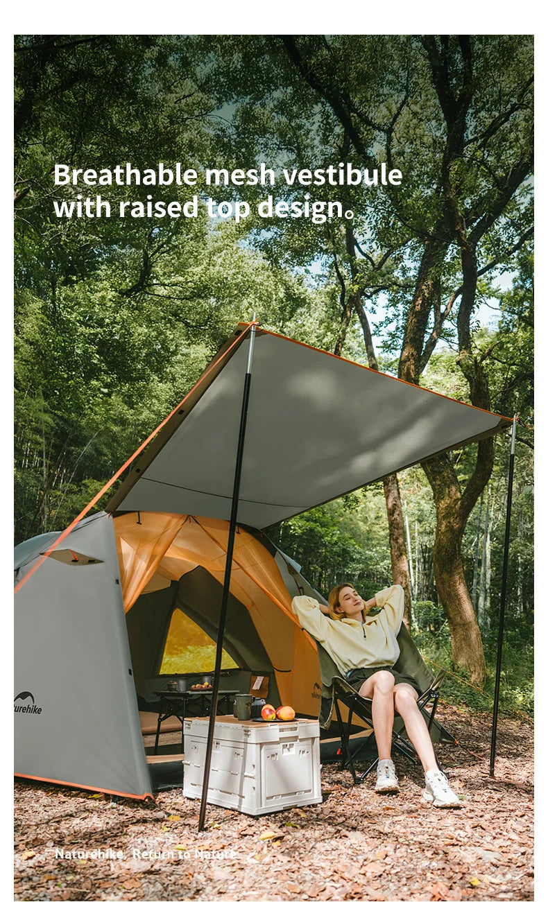Naturehike 8-10 Person Camping Tent Picnic Rainstorm Sheltering Wind large Canopy Shelter Beach Tent Family Tent