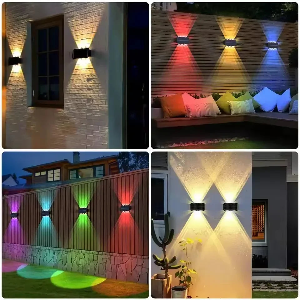 Solar Wall Lamp 4/6/8 Led Outdoor Solar Led Light Waterproof Up And Down Luminous Lighting Balcony Yard Garden Decoration Lights