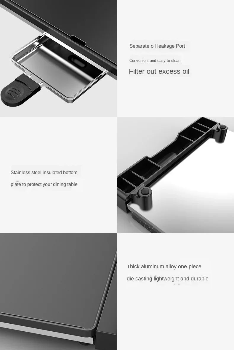 220V Large Electric Grill Barbecue Household Smokeless Electric Grill Pan Non-stick Grill Pan Grilled Fish Electric abc