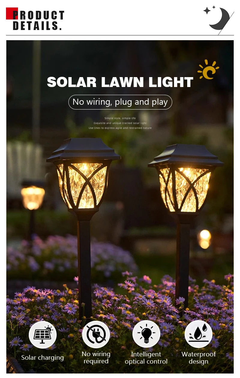 8 Pack Solar LED Courtyard Lamp Outdoor Waterproof Lawn Lights Solar Landscape Channel Light Corridor Garden Decoration Lighting