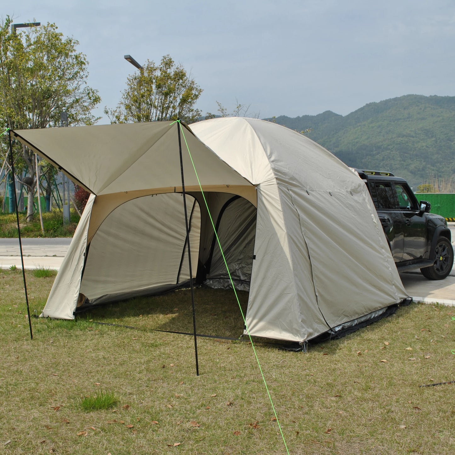 Waterproof Tiple Layers SUV Tent,Outdoor Car Tent - Car Tailgate Tent,4 Person Sleeping Camper Tent, Car Rear Tent with Canopy