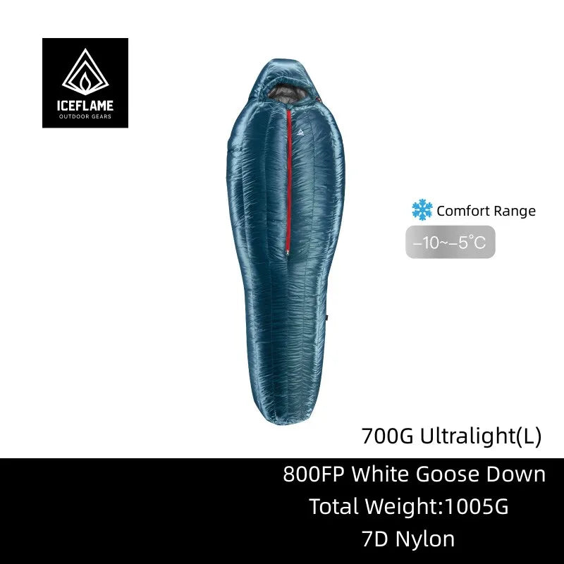 Ice Flame HW 20D Nylon Ultralight Mummy White Goose Down Sleeping Bag Outdoors Camping Keep Warm Duck Down Adult Equipment