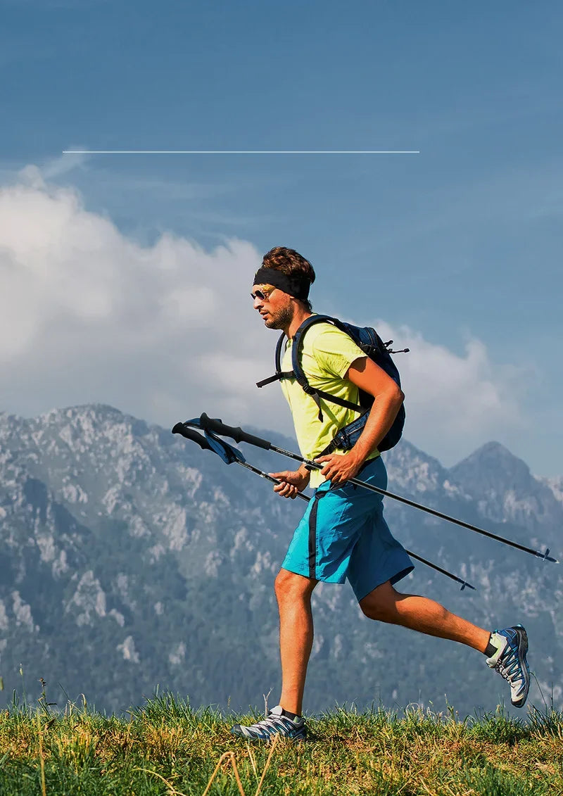 Naturehike-EXT Carbon Fiber Ultralight Walking Hiking Sticks,4 Sections Foldable Adjustable Trekking Poles Camping Hiking Tool