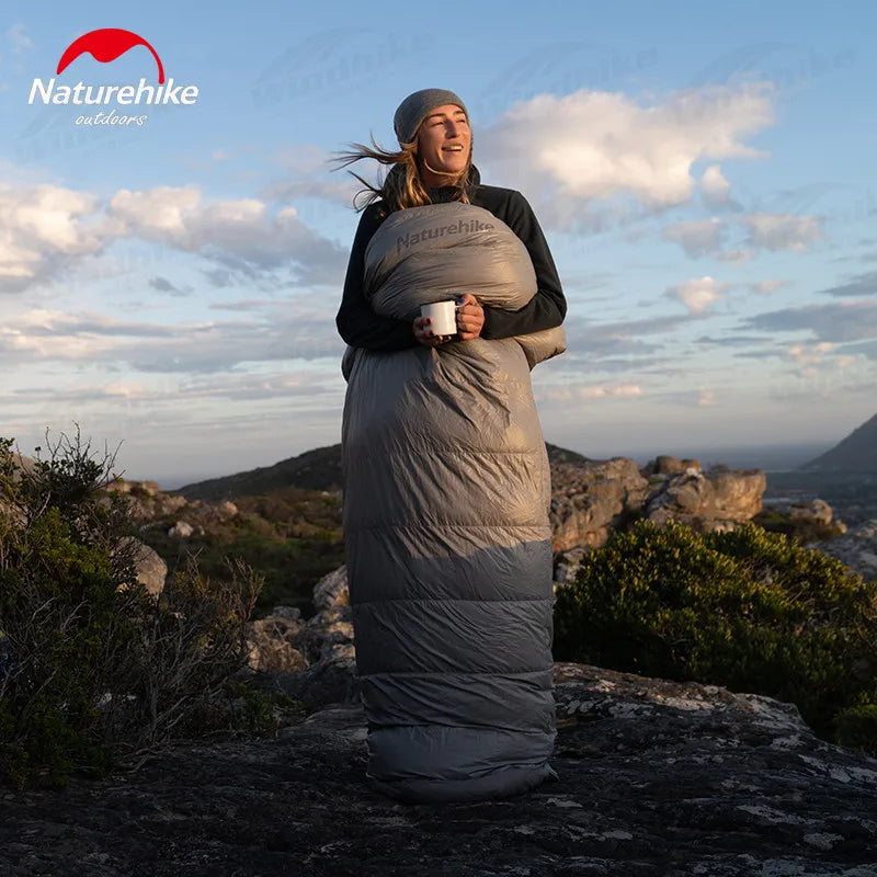 Naturehike Duck Down Sleeping Bag -13℃~8℃ Outdoor Autumn Winter Keep Warm Sleeping Bag Spliceable Envelope Ultralight 670FP