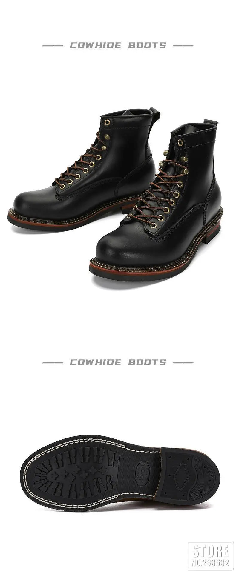 New Arrival! Vintage Motorcycle Boots Casual Men Ankle Boots Cowhide Leather Shoes Wedge Tooling Desert Boots Motorcycle Shoes