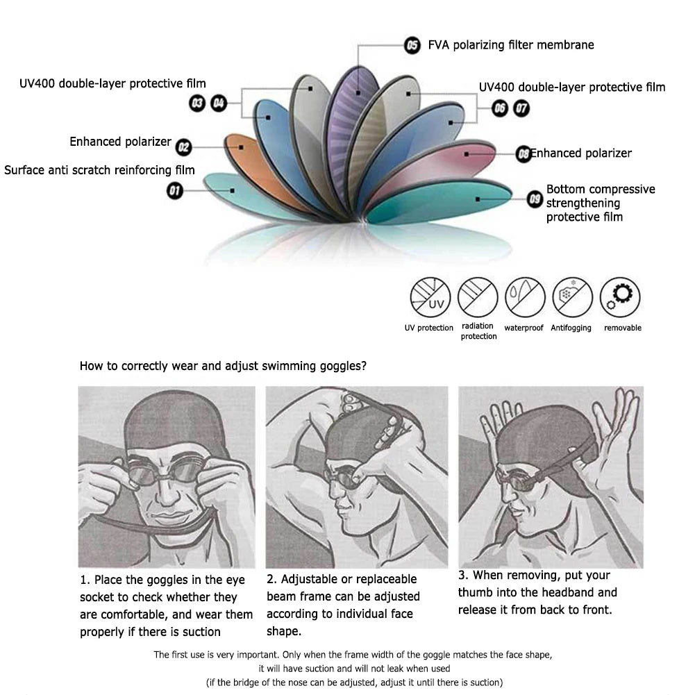 Electroplate Diving Glasses Anti-Fog Swim Pool Eyewear Adjustable Swim Sports Eyewear for Women Men Youth Kids