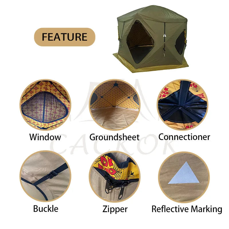 Customized  5-6 Person 4 Season Double Layers Arabian desert middle-east hexagon tent