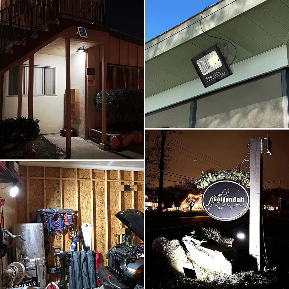 100W 220LED Solar Energy Light Waterproof Outdoor Solar Spotlight Lamp LED Flood Lamp Projector Lighting Fixture Floodlight