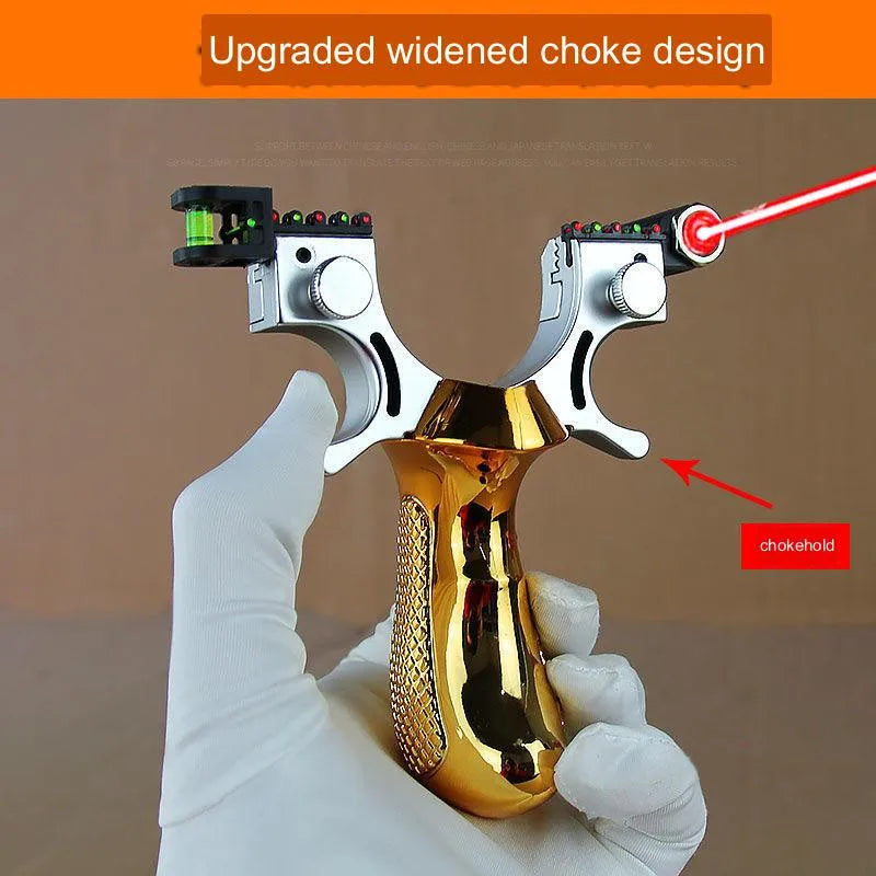 Laser Aiming Slingshot Set Resin Outdoor Hunting Catapult with Flat Rubber Band Outdoor High Precision Shooting Accessories Tool