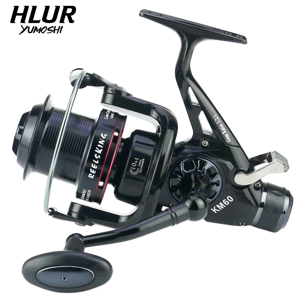 HLUR KM5000-6000 Full Metal Spinning Fishing Reel 13+1BB 25KG Max Drag Power Reel for Saltwater Trolling Surf Fishing