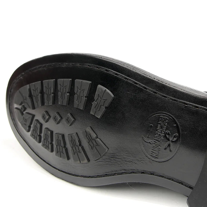 US 6-10 Business Man Mature Office Carving Brogue Shoes Men's Cowhide Top Layer Retro Genuine Leather Suit Boots