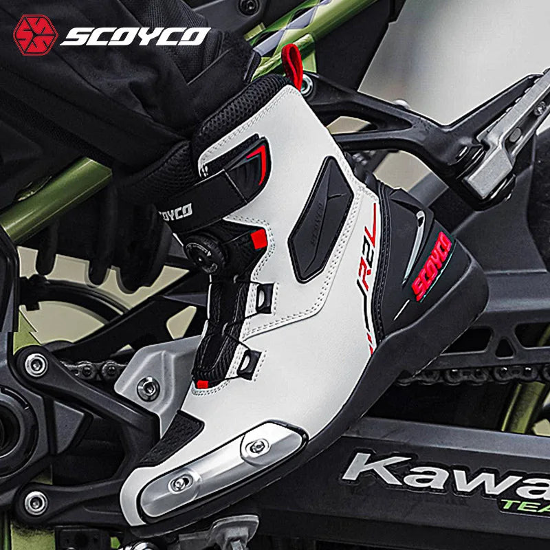 Scoyco R2 Motorcycle Riding Boots Locomotive Anti-drop Shoes Knight Competition Road Racing Shoes Men's Four-season New Products