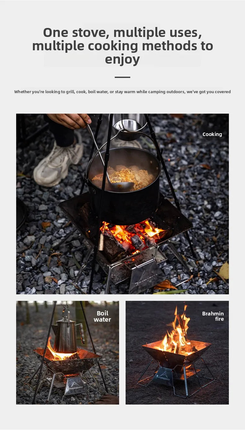 Steel foldable portable barbecue grill MT-3 MT-2 outdoor camping picnic set camping barbecue grill fire pit firewood stove