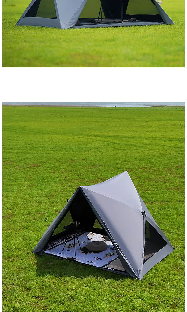 Open Shelter Family Size Triangle Tent Automatic Pop Up Beach Tent Ultralight Portable Outdoor Camping Sun Shelter Instant