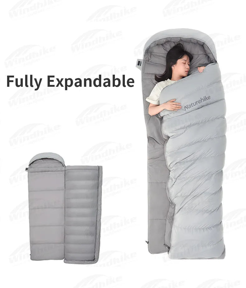 Naturehike Duck Down Sleeping Bag -13℃~8℃ Outdoor Autumn Winter Keep Warm Sleeping Bag Spliceable Envelope Ultralight 670FP