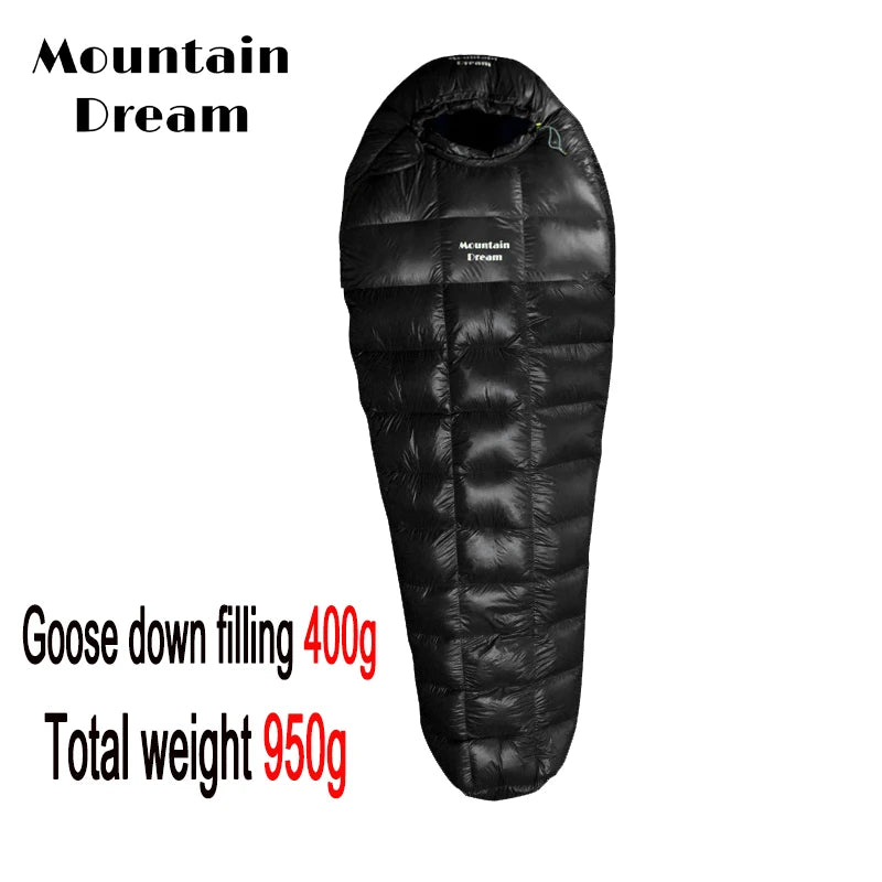 Mummy Checkered Sleeping Bag Very Warm White Goose Down Filling Suitable for Adults Winter Warm Camping Travel Hiking