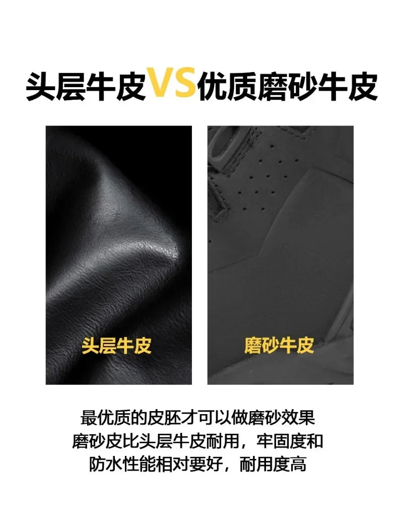 Motorcycle Boots Cowhide Waterproof Motorbike Travel Botas Hiking Shoes Road Cycling Zapatos Men Four Season For KTM For Honda