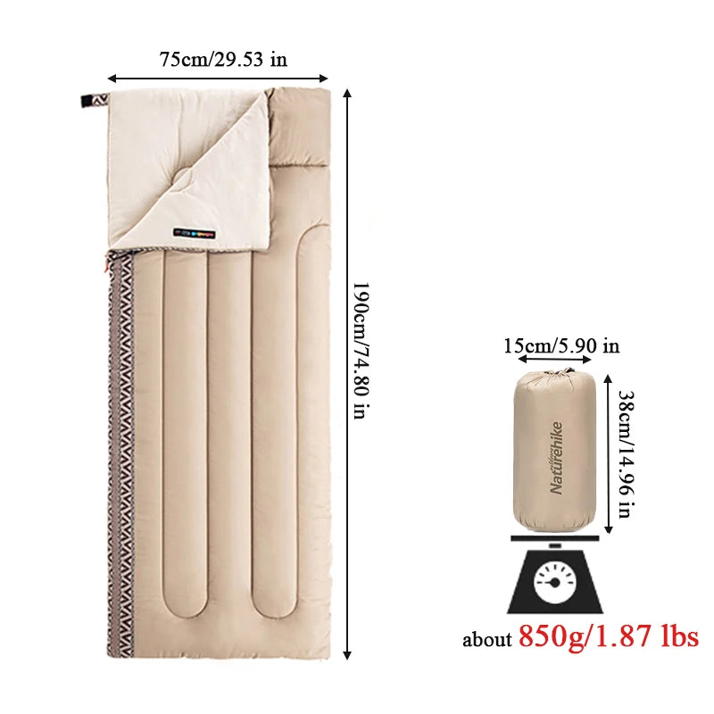 Naturehike Summer Sleeping Bag Ultralight Outdoor Camping Cotton Sleeping Bag Spring Hiking Trekking Travel Camping Supplies