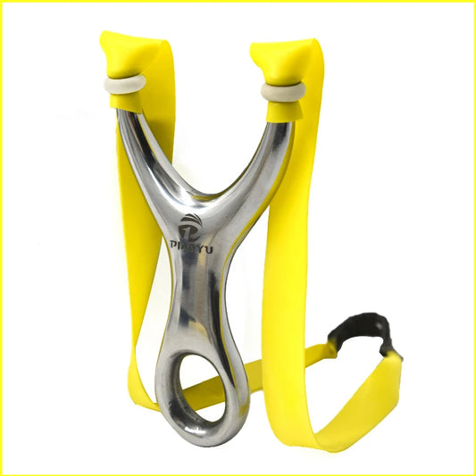All-metal Stainless Steel Slingshot Portable Outdoor Shooting Hunting Catapult Leisure Toy Hunting Equipment With Rubber Bands