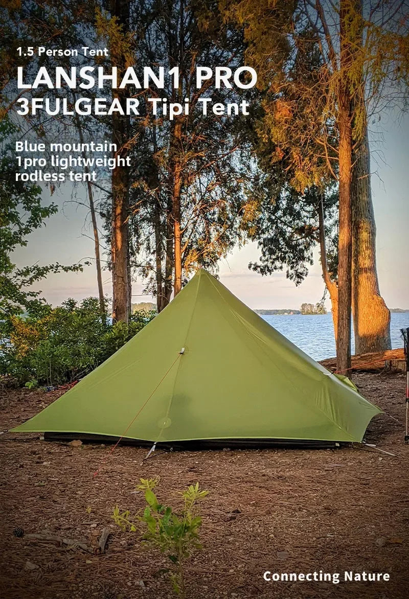 3F UL GEAR LanShan 1 pro Just 690 Grams 1 Person Outdoor Ultralight Camping Tent 3/4 Season 230*80*125CM Two Side Camping Tent
