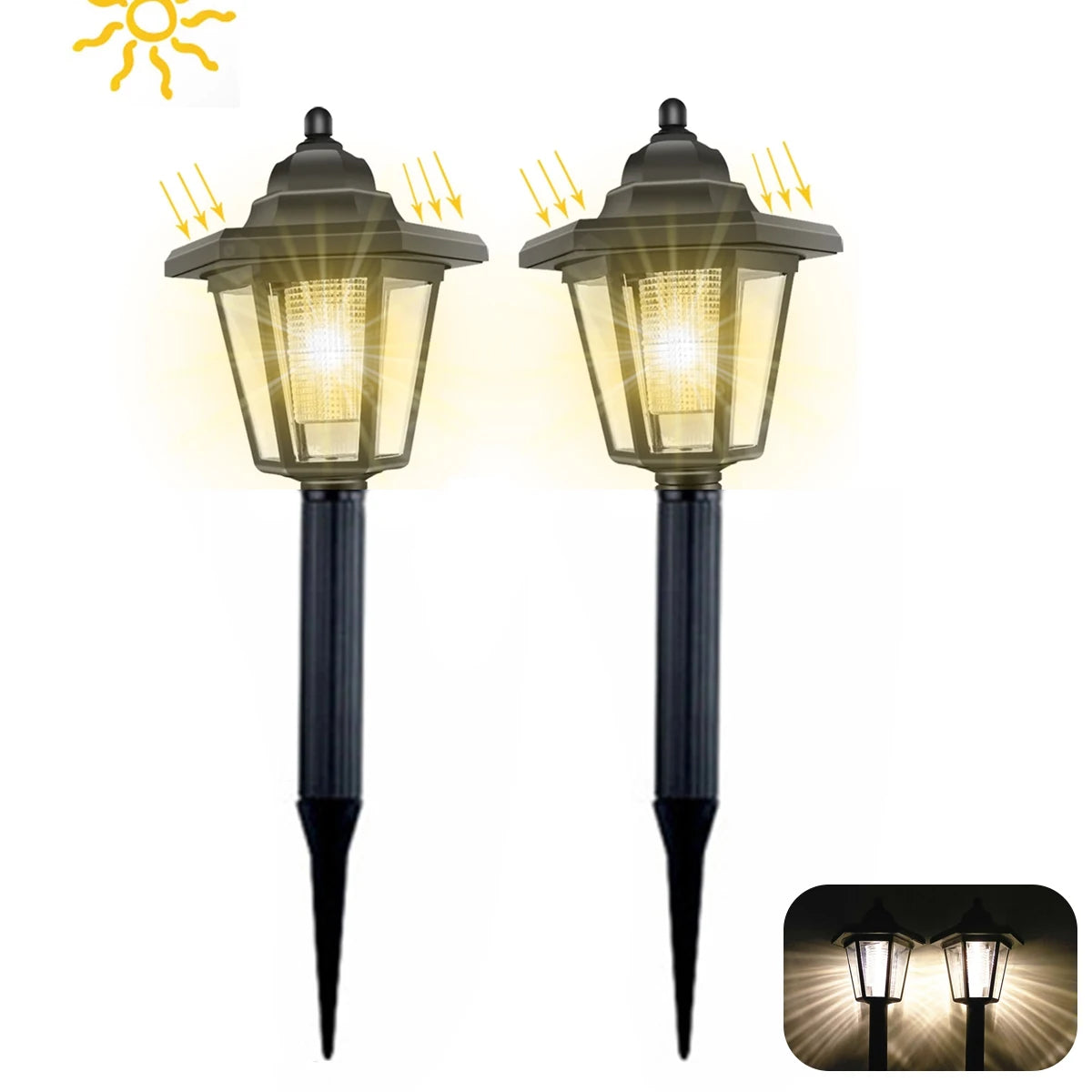 Outdoor Solar Lamps Retro Garden Lights Waterproof Lawn Lamp Solar LED Wall Lamp Corridor Light Yard Decoration Sun Panels Light