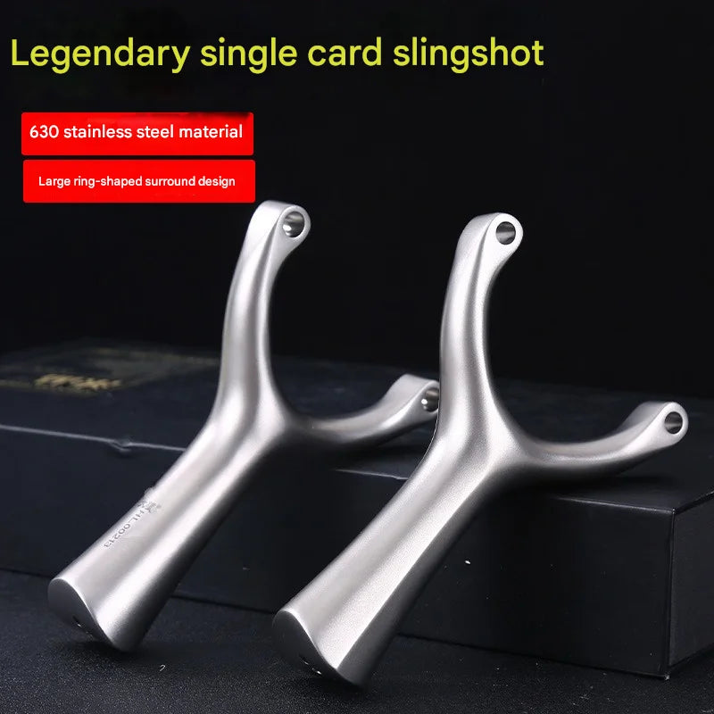 High Quality Hunting Stainless Steel Slingshot With Flat Rubber Band Outdoor Sports Hunting Shooting Catapult Accessories