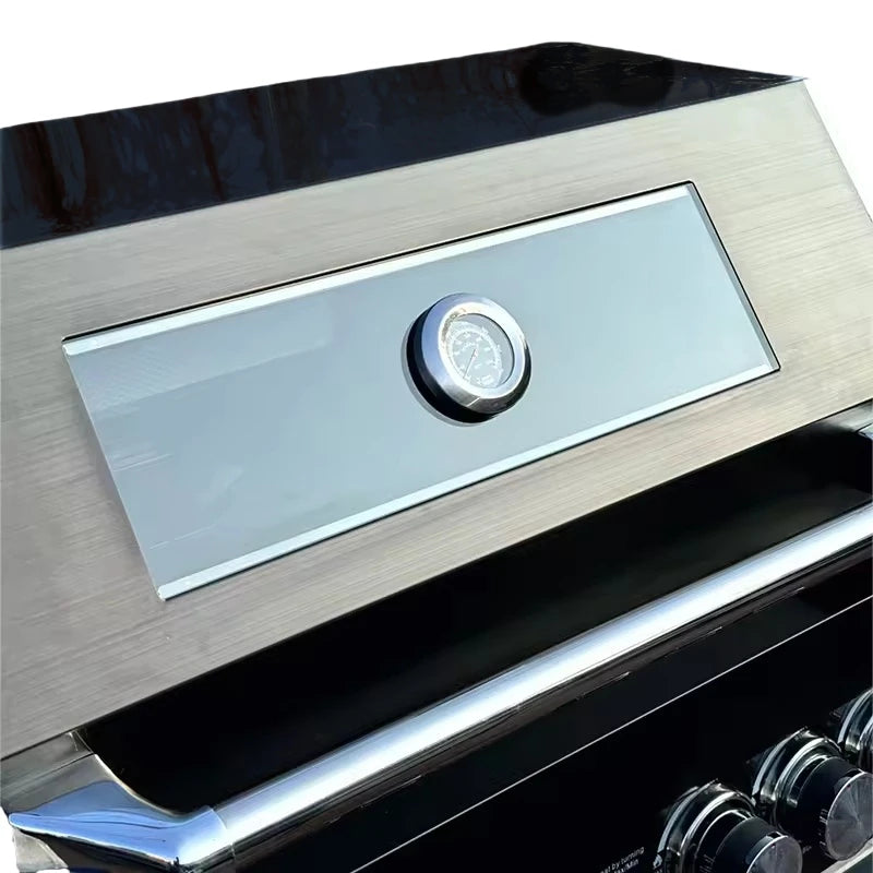Outdoor Gas Black Stainless-Steel Build in BBQ Grills Plate Natural Gas Cooker With Oven and Grill Camping Barbeque Gas Grill