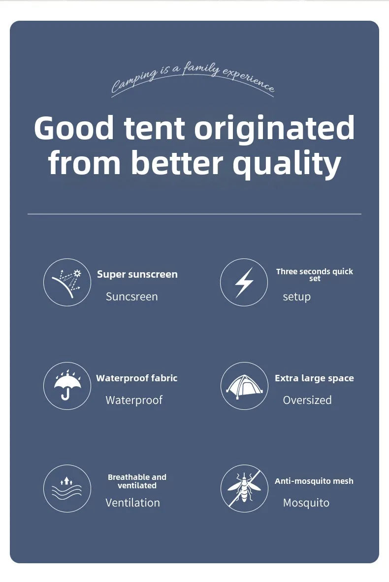 Tent Camping Outdoor 3-4 People Waterproof Thickened Portable Installation-free One-second Quick Open Automatic Boat Tent