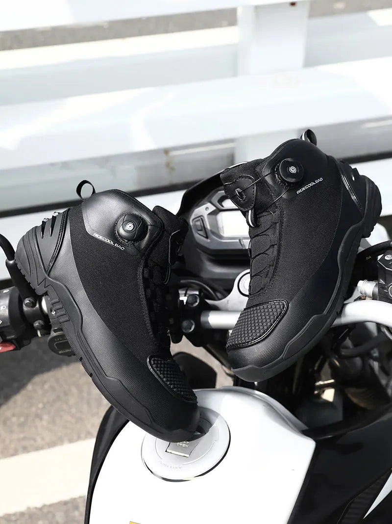 Men Motorcycle Boots New Waterproof Breathable Men's Motorcycle Shoes Outdoors Motos Cycling Motocross Non-slip Ankle Boot