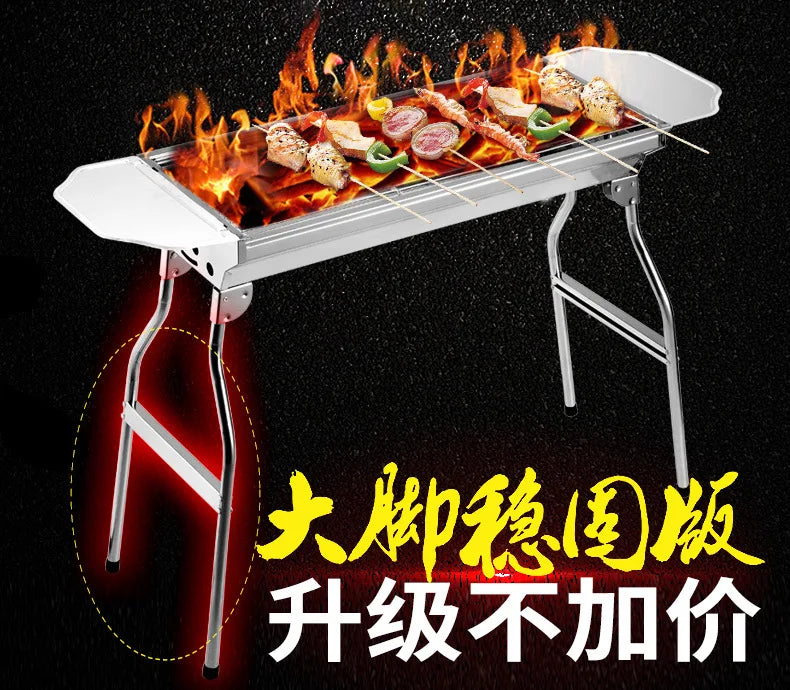 Barbecue Rack Household Thickened Stainless Steel  Stove Folding Barbecue Rack BBQ Outdoor Barbecue Rack