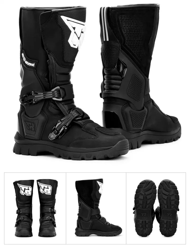 2025New Tiger G5 ADV Motorcycle Boots Black Khaki Off-road Rally Boots Microfiber Waterproof Bota Masculina Adventure Bike Botas