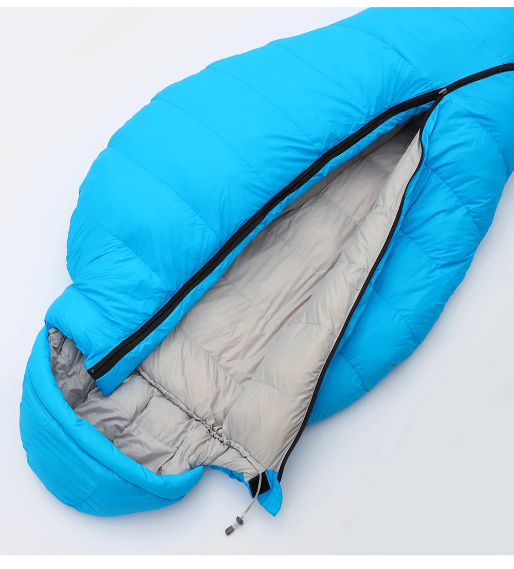 Premium Down and Synthetic Hybrid Sleeping Bag Camping  Lightweight Sleeping Bag High Neck Design Sleeping Bag 0°C to -5°C ，1.3