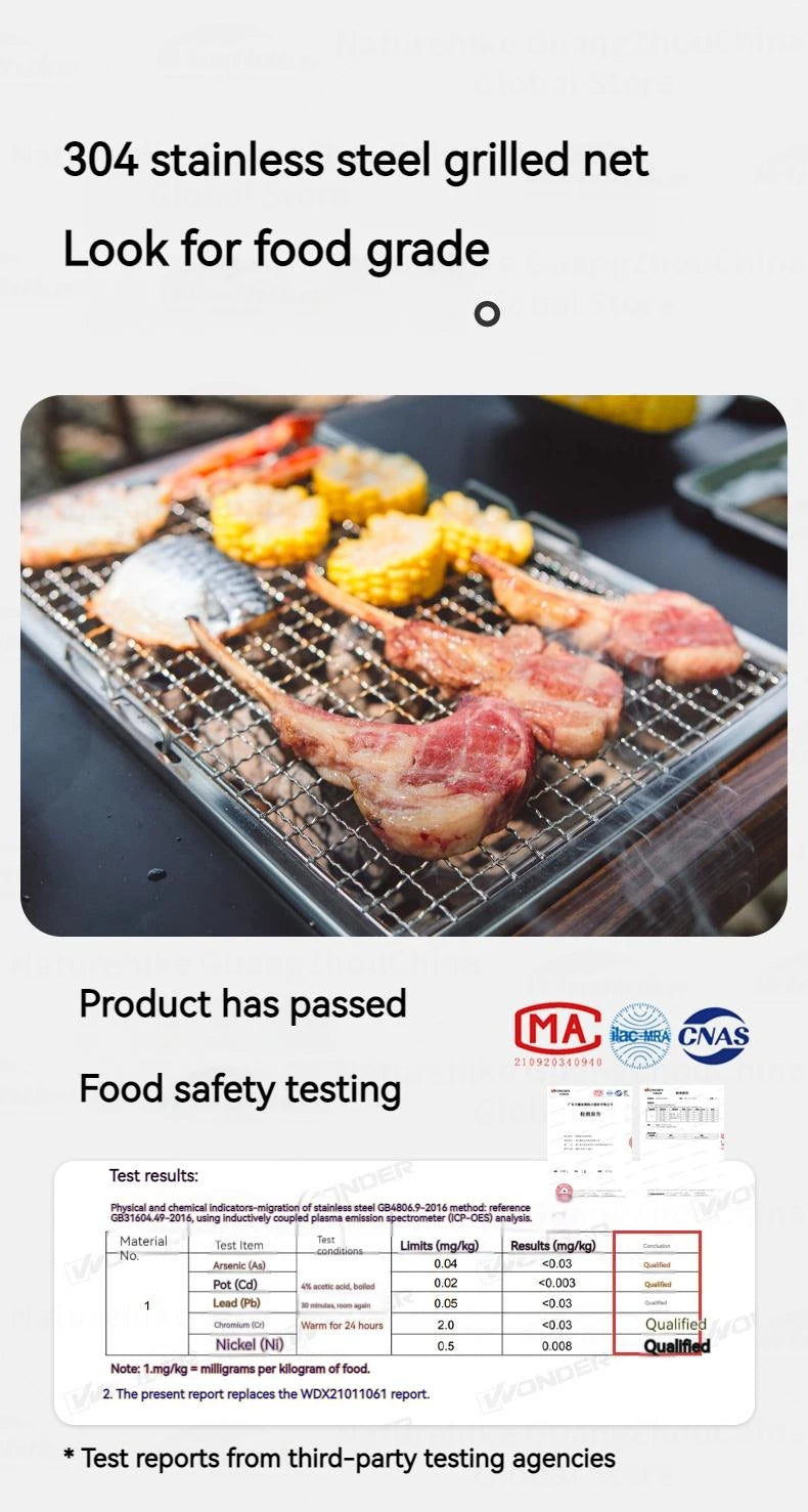 Naturehike Folding Grill Barbecue Stove Firewood Camping Picnic Cookware Accessories Portable Stainless Steel IGT Table Heater