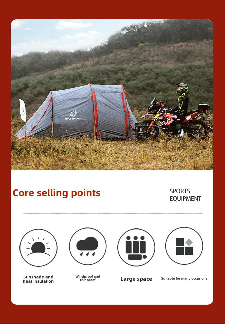 YOUSKY Motorcycle Touring Tent Waterproof Windproof 1-2 Person Camping Tent for Outdoor Riding and Road Trip