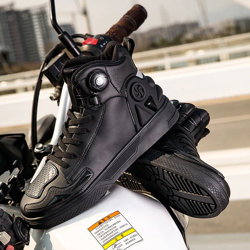 New Men's Motorcycle Shoes Outdoor Breathable Waterproof Men Motorcycle Boots Motos and Bike Riding Ankle Boot Motocross Shoes
