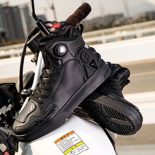 New Men's Motorcycle Shoes Outdoor Breathable Waterproof Men Motorcycle Boots Motos and Bike Riding Ankle Boot Motocross Shoes