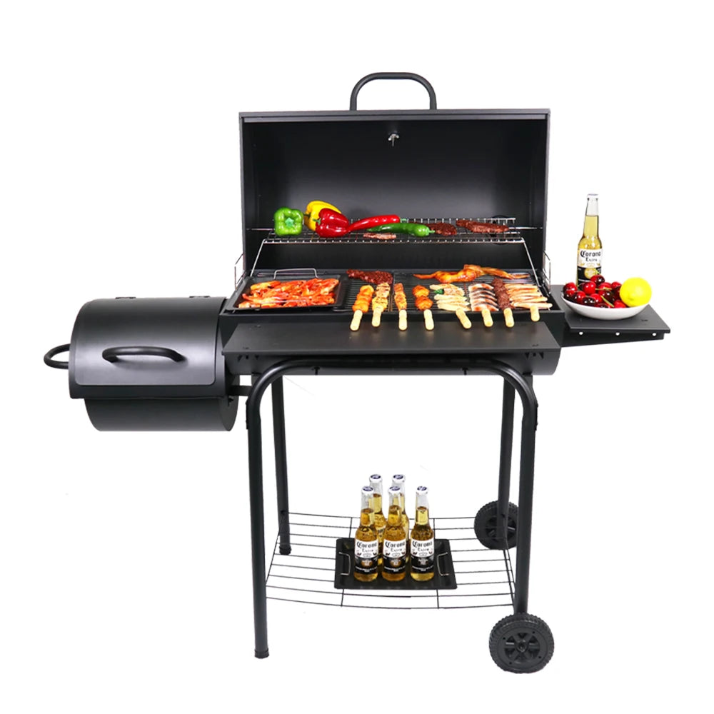 Commercial Large Cooking Area Portable Charcoal Grill Outdoor Backyard Party Meat Offset Smoker Barbecue Grill