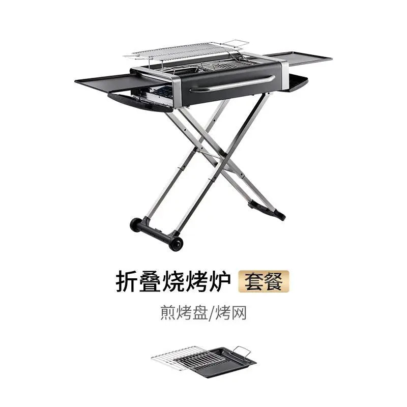 Foldable Charcoal Barbecue Grill Outdoor Portable Large BBQ Stove for Home