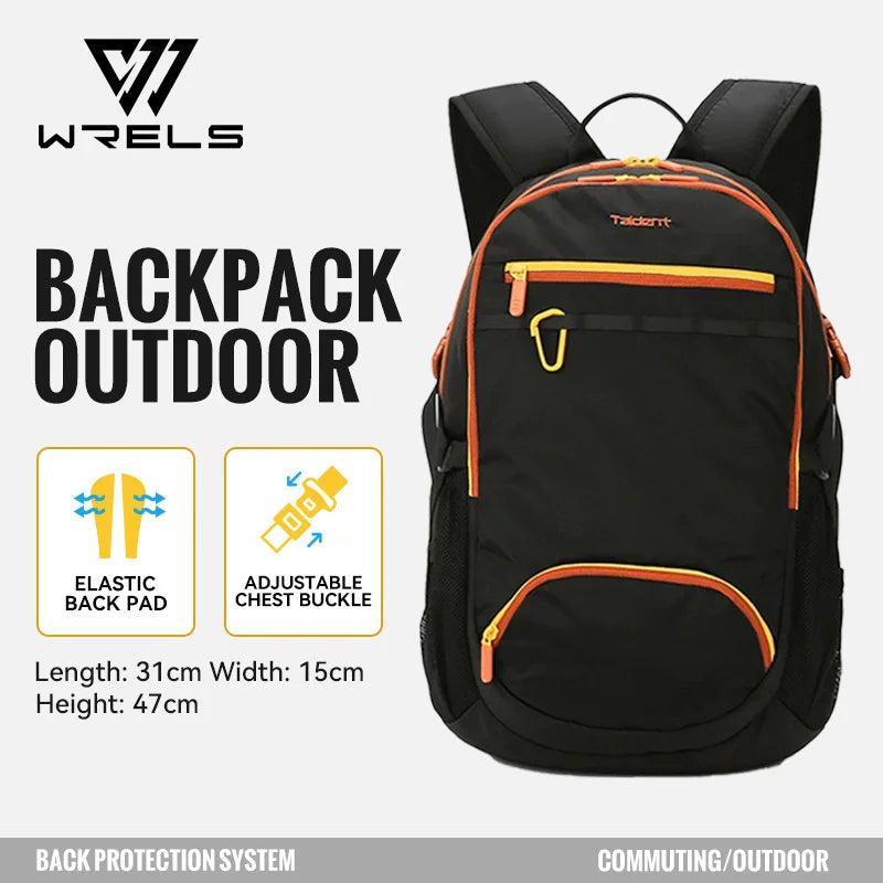 WRELS Backpack Camping Bag Large Capacity Backpack Lightweight Waterproof Mountaineering Bag Breathable Casual Travel Backpack