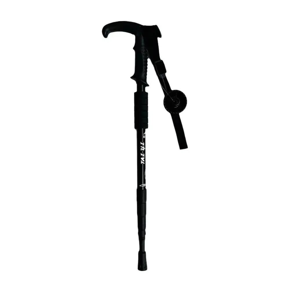 4 Section Trekking Poles Non-slip Wear-resistance Walking Stick Aluminium Alloy Ergonomic Handle Design Foldable Crutches Hiking