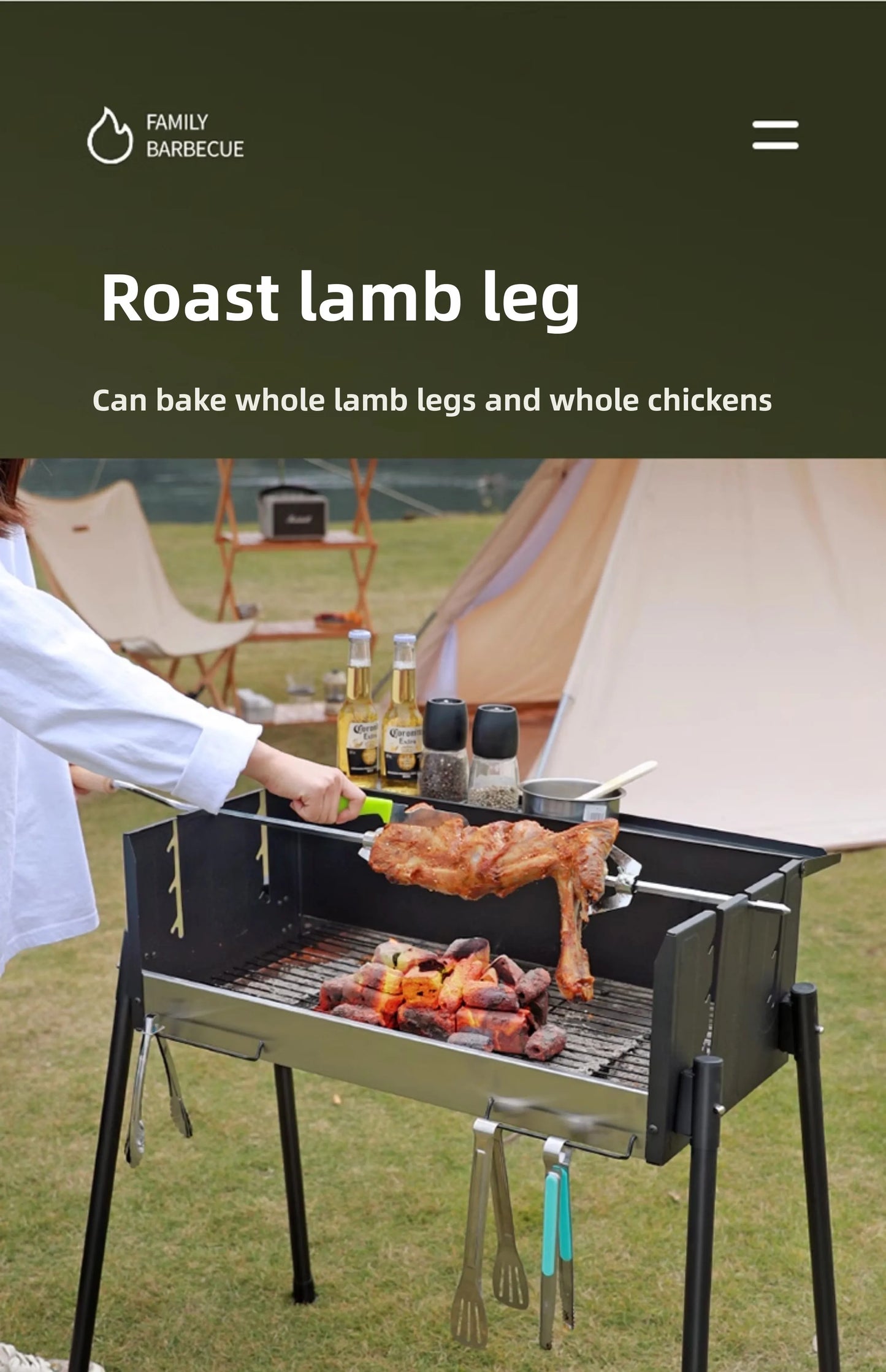 Barbecue home outdoor camping barbecue portable picnic tools courtyard