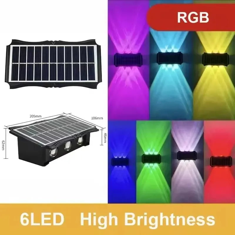 Solar Wall Washing Lamp 4/6/8 LED Waterproof Outdoor LED Wall Light Courtyard Lamp Decorative Balcony Garden Atmosphere Lights
